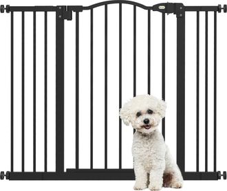 OEM Barrera Para Perros Con Ancho Ajustable 74-100 Cm Barrera De Seguridad Para Perros Con 2 Extensiones Negro