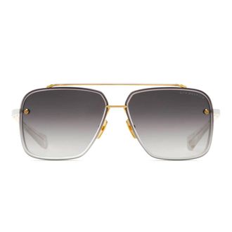 Dita Eyewear Mach-Six Geometric Square Frame Sunglasses with Gold-tone Accents