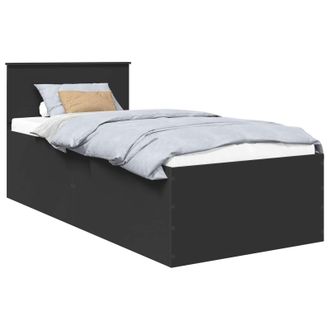 vidaXL Estructura De Cama Negro 120 X 200 Cm Madera De Ingenier&iacute;a Vidaxl