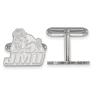 Diamond2Deal Sterling Silver Rhodium-plated James Madison University Cuff Links
