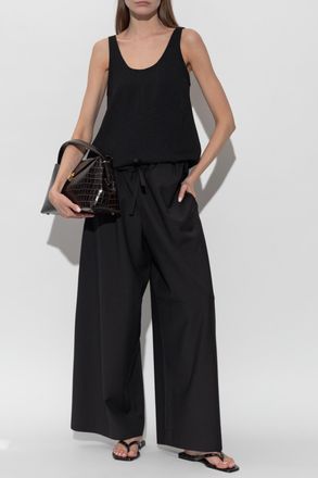 Toteme Wool Wide-leg Trousers, Womens, Black