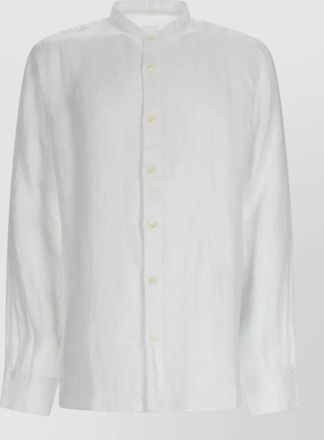 120% Lino linen shirt long sleeves mandarin collar