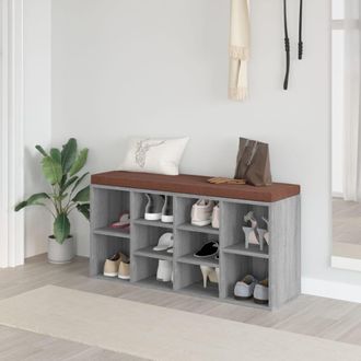 vidaXL Vidaxl - Banco Zapatero Madera Contrachapada Gris Sonoma 103x30x48 Cm