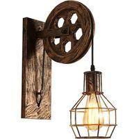OEM L&aacute;mpara De Pared Retro Ajustable Con Pantalla, L&aacute;mpara De Techo Con Polea Elevadora, L&aacute;mpara De Pared Industrial Para Cafeter&iacute;a O Bar, Iluminaci&oacute;n Col