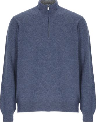 Della Ciana Blue Wool-Blend Zip-Through Knit