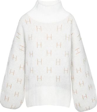 H&eacute;st Fam Short Sweater - Dames - Coltruien - Wit - S - Wol - Truien & Vesten