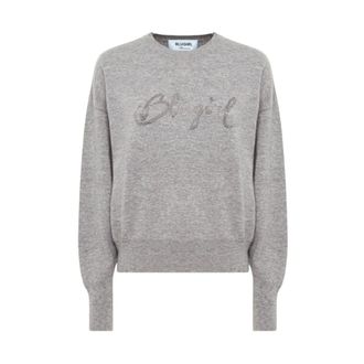 Blugirl Round-neck Knitwear, female, Gray, XS, Stylish Jumpers Collection