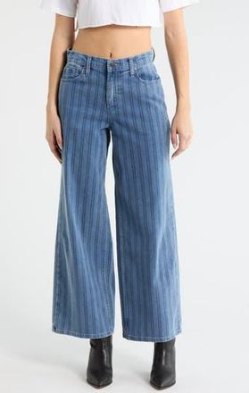 Vigoss Pinstripe Wide Leg Jeans in Medium Wash at Nordstrom Rack, Size 25