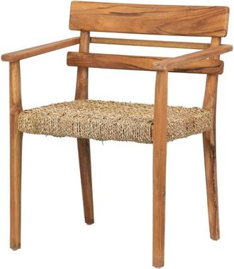 Adda Home Silla natural de madera 60x50x80cm