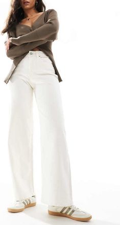 Jack & Jones Tokyo wide fit jeans in off white