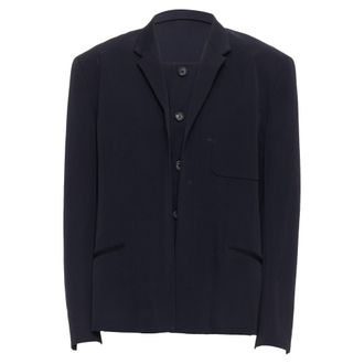 Yohji Yamamoto Wool Double Collar Deconstructed Blazer