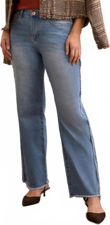 Tribal Brooke Frayed Super Straight Jeans In Bluekiss