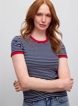 Lauren Ralph Lauren Womens Contrasting trim striped T-shirt