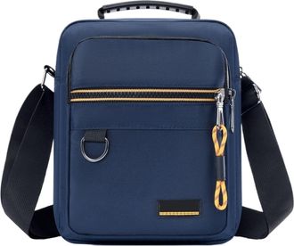 Generic Compatible For Men Casual Shoulder Bag Multi-pockets Lightweight Simple Square Handbag(BLue)