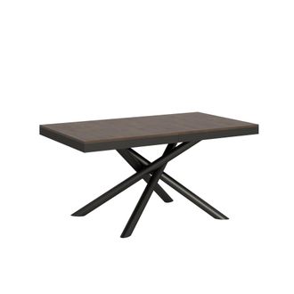 Itamoby Mesa extensible 90x160/264 cm efecto madera nogal, hierro