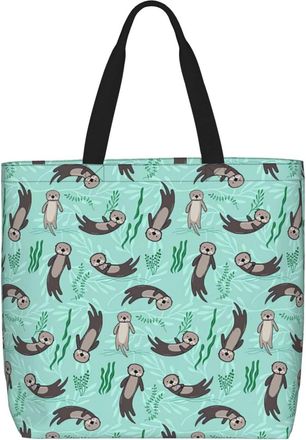 Generic Women Handbag Cute Lovely Animal In The Sea Pattern Handbag Casual Folding Shopping Bags, For Work, School, Gym, Holiday, Daily