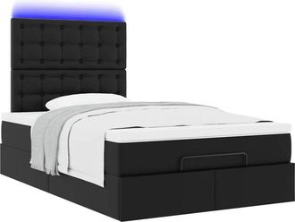 vidaXL Vidaxl - Estructura Cama Otomana Colch&oacute;n Cuero Sint&eacute;tico Negro 120x190cm