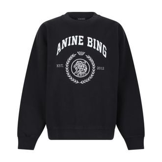 Anine Bing Harvey Sweatshirt - Dames - Sweatshirts - Zwart - M - Katoen - Hoodies & sweatvesten