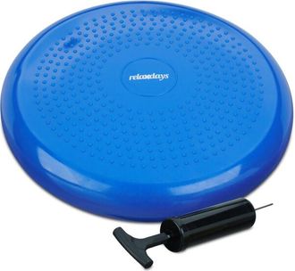 Relaxdays Relaxdays - Pack De 9 Coj&iacute;n De Equilibrio Con Inflador, Pvc, Azul, 7 X 33 Cm