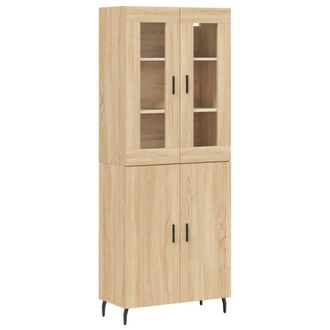 Berkfield Home Highboard Sonoma Oak 69.5x34x180 cm Engineered Wood in Light Tan