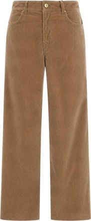 Max Mara Fragola Wijde Broek - Dames - Wijde Broeken - Beige - XS - Katoen - Broeken