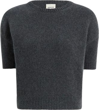 Khaite Truien & Vesten, Dames, Grijs, M, Round-neck Truien