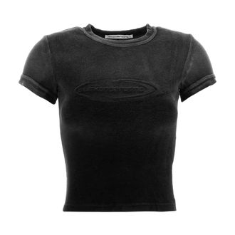 Alexander Wang T-Shirts, female, Black, Size: XS Stretch Terry Fabric T-Shirt