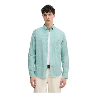 GANT Klassiek Poplin Gingham Overhemd - Heren - Casual Overhemden - Blauw - S - Katoen - Overhemden
