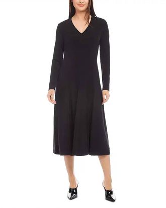 Karen Kane Kate V-Neck Midi Dress In Black