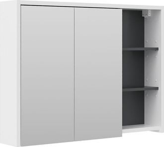 Vicco Specchio contenitore bagno Viola, Bianco/antracite, 100 x 75 cm