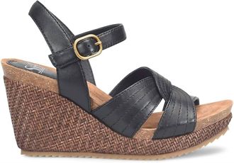 S&ouml;fft Womens Clarissa Wedge Sandal In Black
