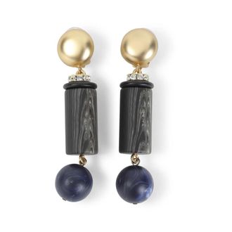 Giorgio Armani Geometrische Clip-Oorringen - Dames - Oorbellen - Blauw - ONE Size - Satijn - Accessoires
