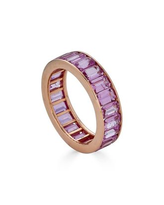 Diana M. Jewels Fine Jewelry 18K Rose Gold 5.81 Ct. Tw. Pink Cut Sapphire Eternity Ring