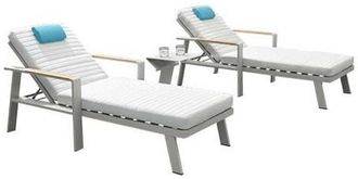 Higold 3-teiliges Design Gartenliege-Set Nofi - Taupe/Weiss