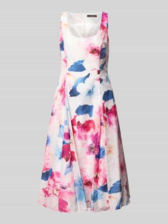 Vera Mont Cocktailkleid mit tiefem Rundhalsausschnitt in Pink, Gr&ouml;&szlig;e 34