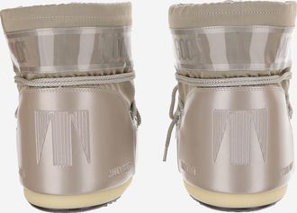 Moon Boot Womens Ankle Boots Icon Low Glance Platinum Nylon
