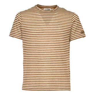 MC2 Saint Barth T-Shirts, male, Brown, Size: XL Crew-neck striped T-shirt