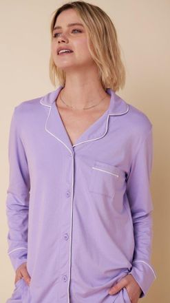The Cats Pajamas Pima Knit Pajama Set in Lilac at Nordstrom, Size Xx-Large
