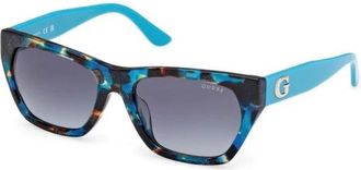 Guess Sunglasses, female, Blue, Size: ONE SIZE Acetate Frame Square Sunglasses