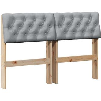 vidaXL Upholstered Headboard Light Grey 120 cm Solid Pine Wood vidaXL