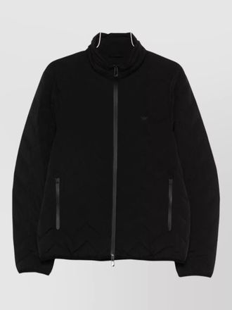 Emporio Armani down jacket chevron pattern high collar