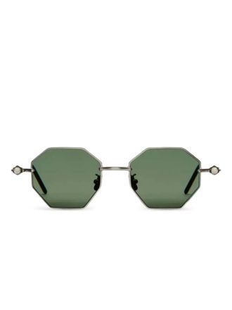 Kuboraum P74 geometric sunglasses - unisex - Metal/Bio Acetate - 50 - Silver
