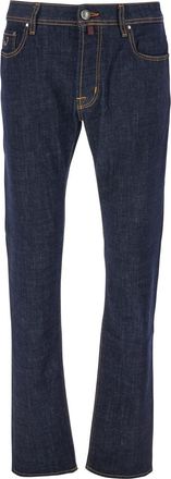 Jacob Cohen bard Blue Jeans With Belt Loops And Logo Patch On The Rear In Denim Man