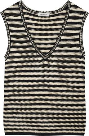 Anine Bing Sueter Rayas Cuello V - Dames - Tops zonder mouwen - Zwart - M - Tops