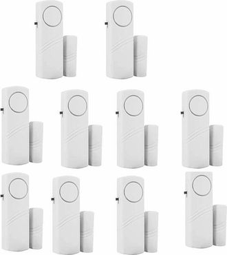 OEM Paquete De 10 Alarmas Para Ventanas Con Sensor Magn&eacute;tico Inal&aacute;mbrico Para Puertas, Ideal Para Sistemas De Seguridad En El Hogar Y Alarmas Para Puertas
