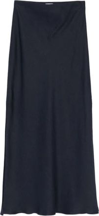 Brunello Cucinelli Rok met split - Dames - Maxi Rokken - Blauw - XS - Linnen - Rokken