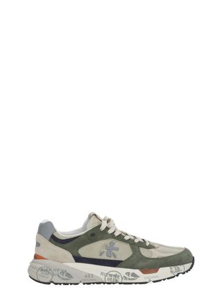 Premiata White Mase25 8015 Suede-Blend Sneakers