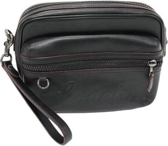 Coach Pre-owned Calf Clutch Bag - Heren - Vintage Clutch - Zwart - ONE Size - Leer - Vintage