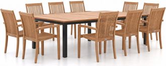 Sunyard Furniture Sunyard Jakarta/Linosa 240x160cm dining tuinset 11-delig stapelbaar