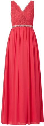 Mascara Abendkleid aus Chiffon mit floralen Stickereien in Fuchsia, Gr&ouml;&szlig;e 38